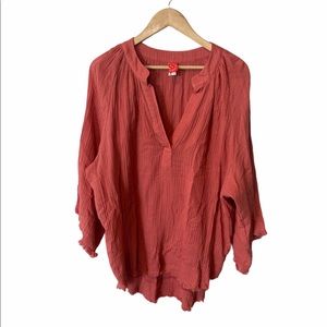 Red Carter gauzy tunic popover Small